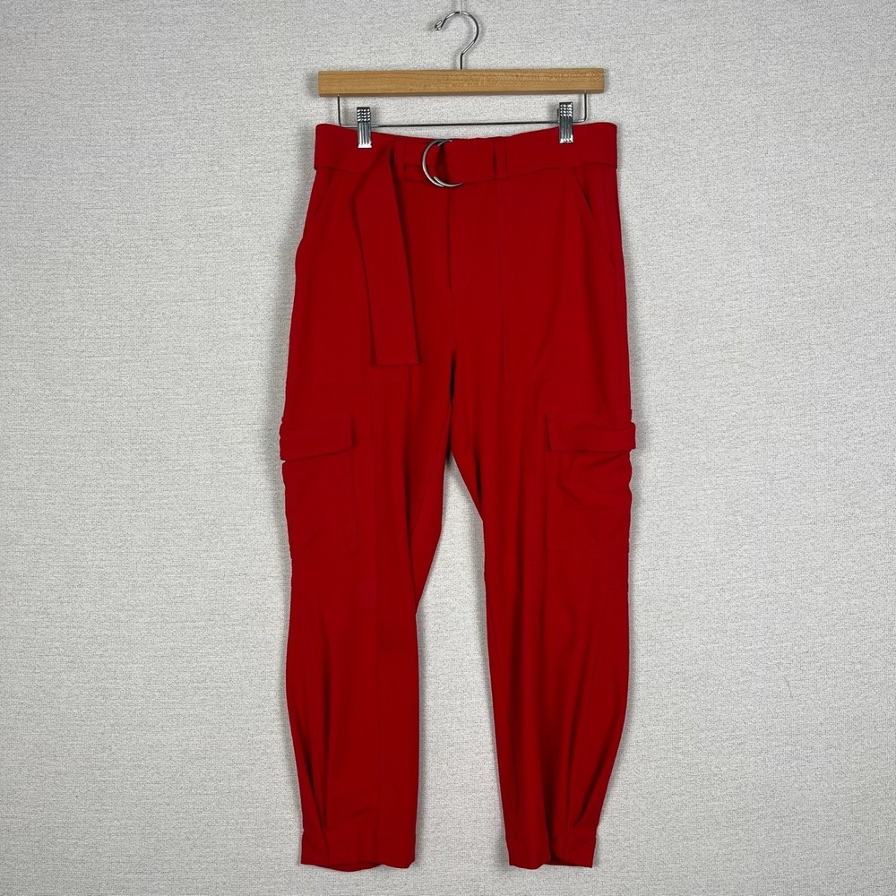 Banana Republic Pants Womens 6 Red Slim Refined Stretch Cargo Utility Belted